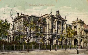 Postkartenalbum mit Motiven von Karlsruhe. "Karlsruhe. Palais Prinz Max."