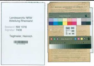 Entnazifizierung Heinrich Tegtmeier , geb. 04.08.1895 (Bauinspektor)