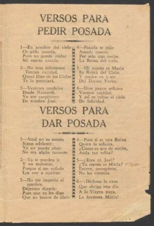 Versos para pedir posada