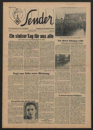 Betriebszeitung 'WF-Sender', Nr.40/1956 (12. Oktober 1956)