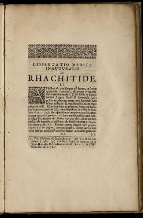 Dissertatio Inauguralis Medica De Rhachitide.