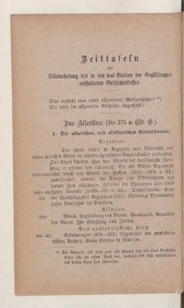 Zeittafeln