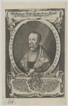 Bildnis des Wolfgang von Gottes Gnaden Fürst zu Anhalt