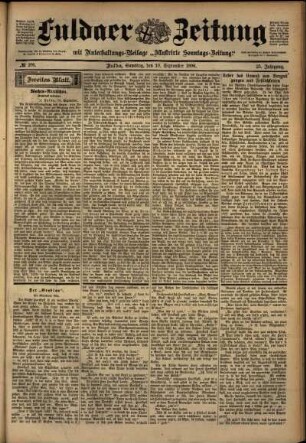 Zweite Ausgabe vom Samstag, den 10. September 1898.