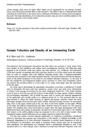 Seismic velocities and density of an attenuating earth
