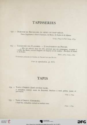 Tapisseries (Nr. 152-153)