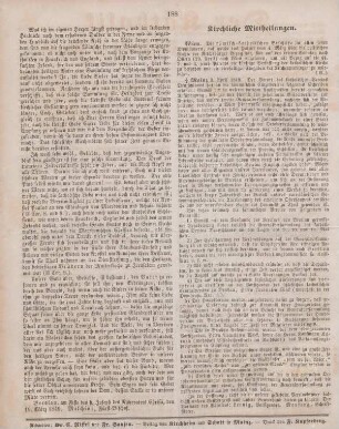 188 Kirchliche Mittheilungen