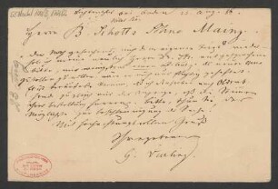 Brief an B. Schott's Söhne : 23.08.1885