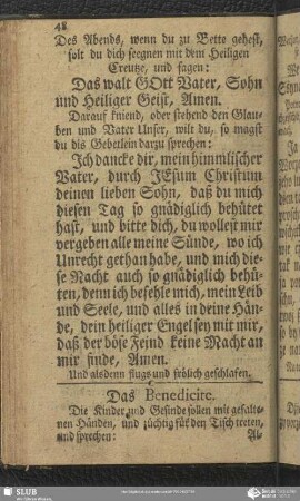 Das Benedicite / Kjydżi modlitwa