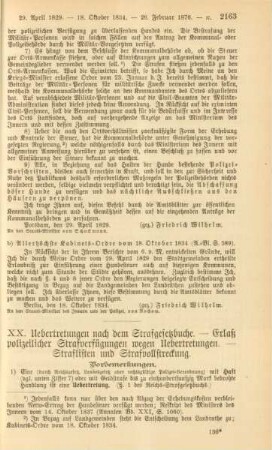 XX. Uebertretungen nach dem Strafgesetzbuche