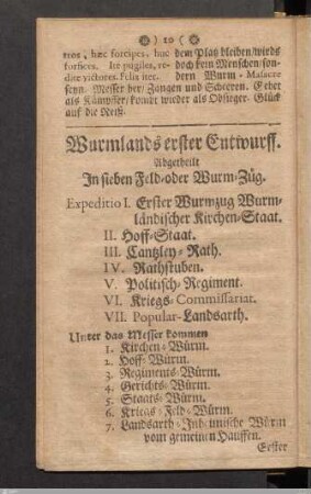Wurmlands erster Entwurff.