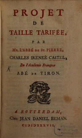 Projet de taille tarifée