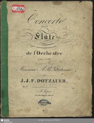 Concerto pour la Flute avec accompagnement de l'Orchestre : Op. 76