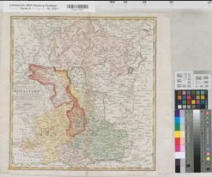 Münster (Fürstbistum) Territorialkarte des Fürstbistums Münster mit Einzeichnung der Entschädigungslande von 1803 Territorium seculare episcopatus Monasterii 1757 3 westf. Meilen = 7,9cm 49x47 kol. Stich Homanns Erben von Ledebur-Crollage
