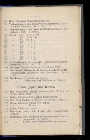 China, Japan und Korea.