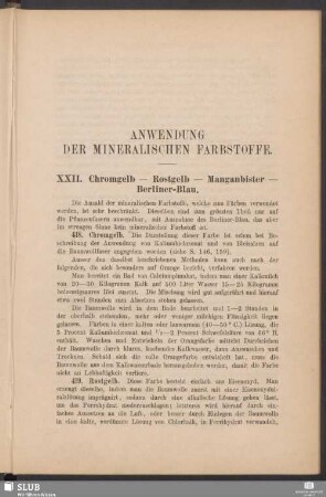 Anwendung der mineralischen Farbstoffe