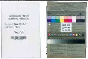 Entnazifizierung Otto Sieg , geb. 17.10.1909 (Postfacharbeiter)