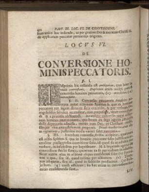 Locus VI. De Conversione Hominis Peccatoris