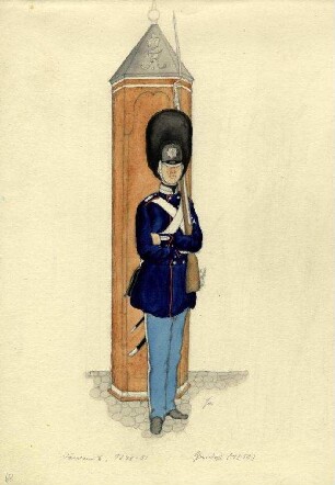 Uniformbild, Gardeinfanterist der dänischen Armee (1848-1851)