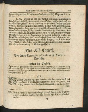 Das XII. Capitel, Von denen Remediis suspensiuis in Concurs-Preocessen.