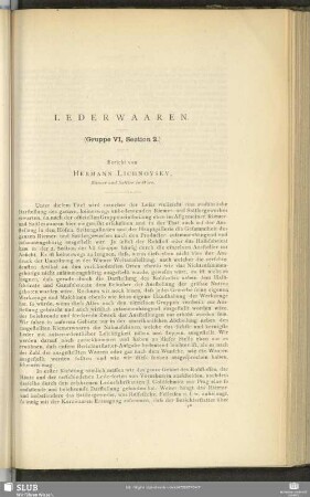 Lederwaaren : (Gruppe VI, Section 2)