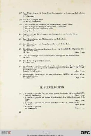 II. Pulverwaffen (Nr. 278-326)