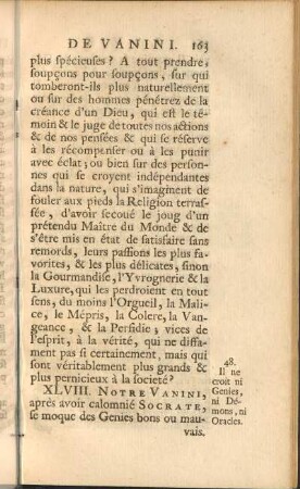 48. Il ne croit ni Genies, ni Démons, ni Oracles.