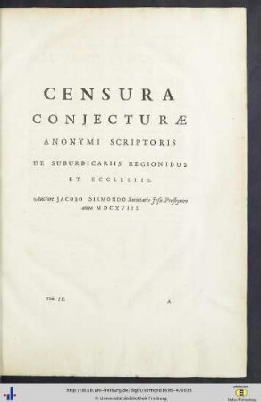 I. De Suburbic. Regionibus Et Ecclesiis.