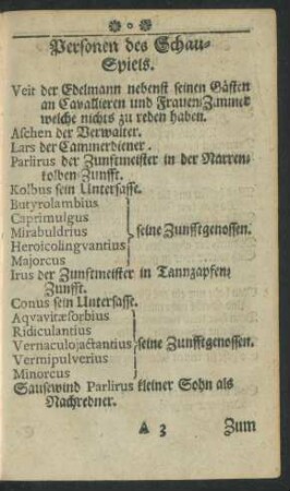 Personen des Schau-Spiels.