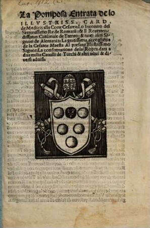 La pomposa Entrata de lo Ill. Card. de Medicis alla corte Cesarea