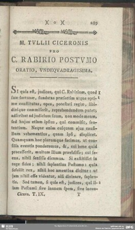 Pro C. Rabirio Postumo Oratio, Undequadragesima