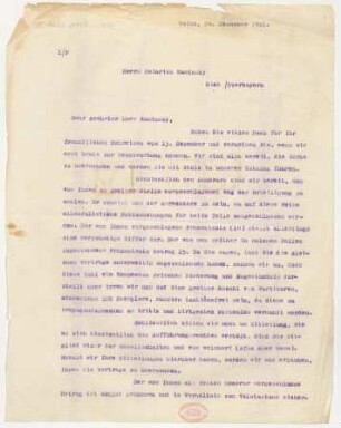 Brief an Heinrich Kaminski : 24.12.1921