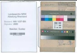 Entnazifizierung Gustav Baecker , geb. 11.05.1887 ()