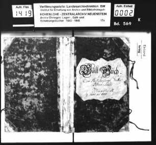 Gültbuch und Gülteinzugsregister über die Untertanen- und Lehengüter des Freiherrn von Senft, angelegt durch Christoph Paul Göz, Amtmann zu Neidenfels und Matzenbach.