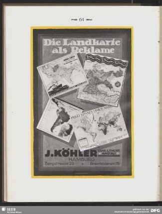 Die Landkarte als Reklame