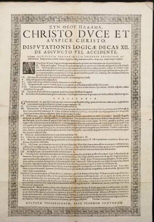 Syn Theu Palama. Christo Dvce Et Avspice Christo. Dispvtationis Logicae Decas XII. De Adivncto Vel Accidente