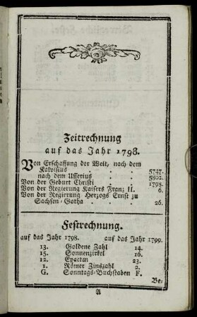Festrechnung.