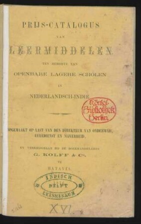 Prijs-catalogus van leermiddelen ten behoeve van openbare lagere scholen in Nederlandsch-Indie