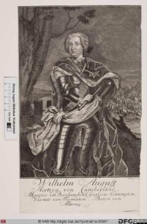 Bildnis Wilhelm August (William Augustus), kgl. Prinz von Großbritannien u. Irland, Herzog von Cumberland
