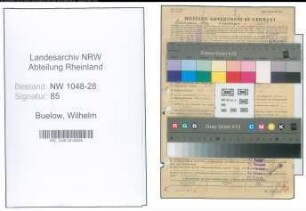 Entnazifizierung Wilhelm Buelow , geb. 24.12.1889 (Postbeamter)