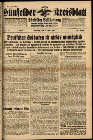 Ausgabe vom Montag, den 05. Mai 1941.