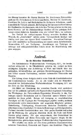 Aufruf : an die Historiker Deutschlands