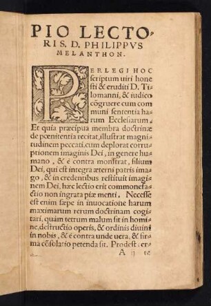 PIO LECTORIS. D. PHILIPPUS MELANCHTON.