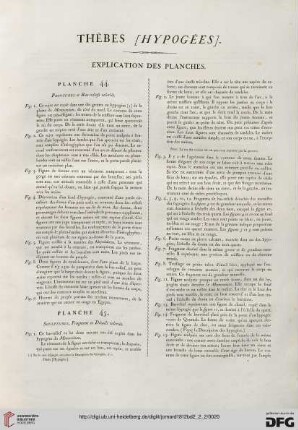 Thèbes (Hypgées): Explication des planches (44-76)