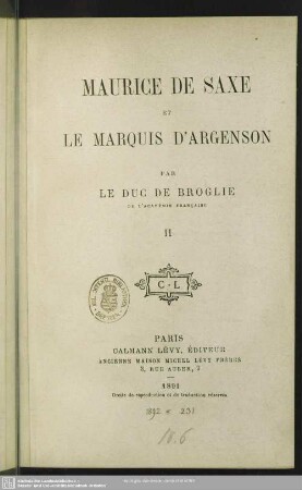 2: Maurice de Saxe et le marquis d'Argenson