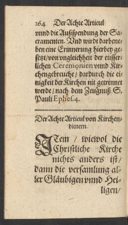 Der Achte Articul von Kirchendienern
