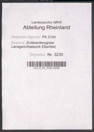 Geburtsregister Merscheid