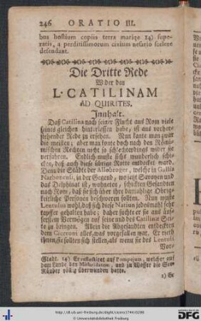 Die dritte Rede wider dem L. Catilinam.