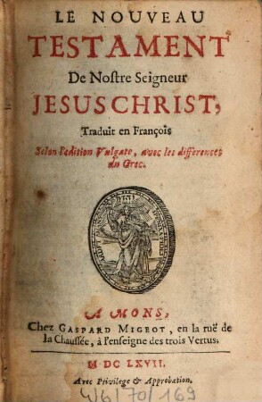 Le Nouveau Testament De Nostre Seigneur Jesus Christ, [1]