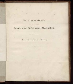 Abt. 2, TEXT: Naturgeschichte deutscher Land- und Süßwasser-Mollusken. Abt. 2